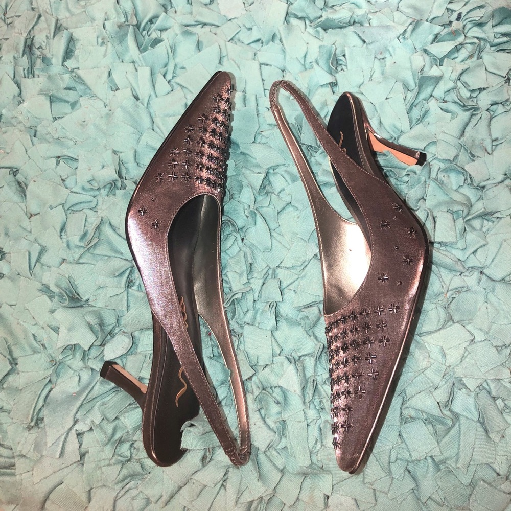Nina Silver Satin Pump